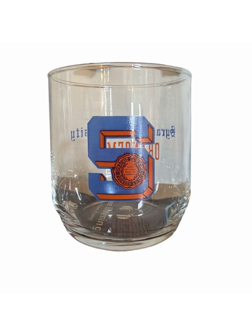 Vintage Libbey Syracuse University Orangeman Whiskey Glass 1980's logo